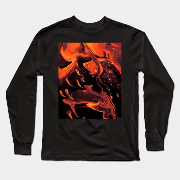 Ghosts - Lava Color Acrylic Pour Long Sleeve T-Shirt by dnacademic